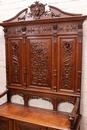 Renaissance style Hall bench in Oak, France 19th century