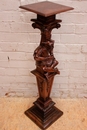 Renaissance style Pedestal in Walnut, France 19th century
