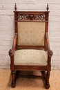 Renaissance style Arm chair in Walnut, France 19th century