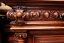 Renaissance style Cabinet and server in Walnut, France 19th century