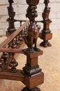 Renaissance style Center table in walnut and marble, France 19th century