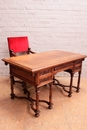 Renaissance style Desk and arm chair in Walnut, France 19th century