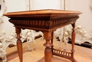 Renaissance style Desk table in Walnut, France 19th century