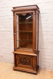 Renaissance style display cabinet walnut