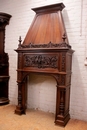 Renaissance style Fire mantle in Walnut, France 19th century
