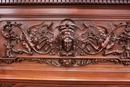 Renaissance style Fire mantle in Walnut, France 19th century