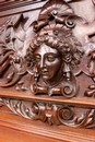 Renaissance style Fire mantle in Walnut, France 19th century