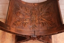 Renaissance style Savona rola arm chair in Walnut, France 19th century