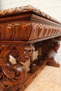 Renaissance style Walnut renaissance desk table in Walnut, France 19th century