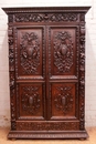 Renaissance style wardrobe in Oak, France 19th century