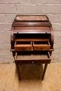 Louis XVI style Desk in walnut and marble, France 19th century