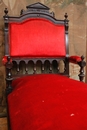 Henri II style Long chair in rosewood, France 19th century