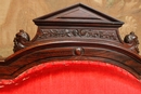 Henri II style Long chair in rosewood, France 19th century