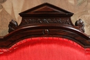Henri II style Long chair in rosewood, France 19th century