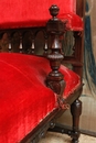 Henri II style Long chair in rosewood, France 19th century
