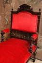 Henri II style Long chair in rosewood, France 19th century