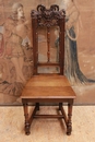 Renaissance style Chairs and arm chairs in Walnut, France 19th century