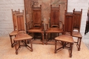 Gothic style Chairs in Walnut, France 19th century