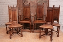 Gothic style Chairs in Walnut, France 19th century