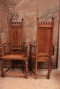 Gothic style Chairs in Walnut, France 19th century