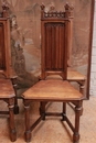 Gothic style Chairs in Walnut, France 19th century