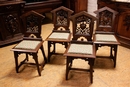 Gothic style Chairs in Walnut, France 19th century