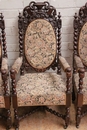 Hunt style Arm chairs in Oak, France 19th century