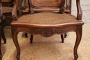 Louis XV style Arm chairs in Walnut, France 19th century