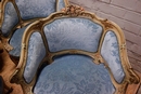 Louis XV style Arm chairs in paint wood, France 1900