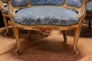 Louis XV style Arm chairs in paint wood, France 1900