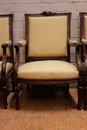 Louis XVI style Arm chairs in Walnut, France 1900