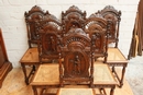 Breton style Chairs in chestnut, France 1900