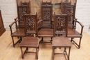 Gothic style Arm chairs in Oak, France 19th century