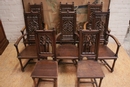 Gothic style Arm chairs in Oak, France 19th century