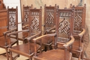 Gothic style Arm chairs in Oak, France 19th century