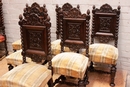 Renaissance style Chairs in Oak, Belgium 1900