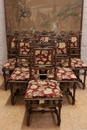 Renaissance style Chairs in Walnut, France 19th century