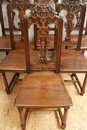 Renaissance style Seats in Walnut, France 19th century