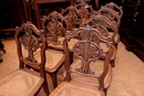 Louis XV style Chairs in Oak, France 19th century
