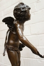 Signed August Moreau style Statue in Bronze, France 19th century