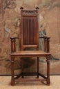 Gothic style Arm chair in Walnut, France 19th century