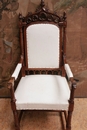 Gothic style Arm chair in Walnut, France 19th century