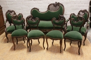 Special 7 pc Louis XV sofa set in walnut