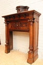 Henri II style Fire mantle in Walnut, France 19th century