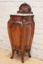 Louis XV style Cabinet in walnut and marble, France 19th century