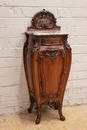 Louis XV style Cabinet in walnut and marble, France 19th century