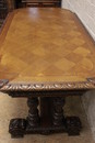 Renaissance style Desk table in Oak, France 19th century