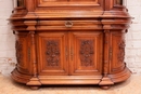 Renaissance style Display/secretary desk cabinet in Walnut, France 19th century