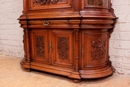 Renaissance style Display/secretary desk cabinet in Walnut, France 19th century