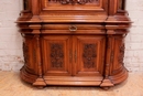 Renaissance style Display/secretary desk cabinet in Walnut, France 19th century